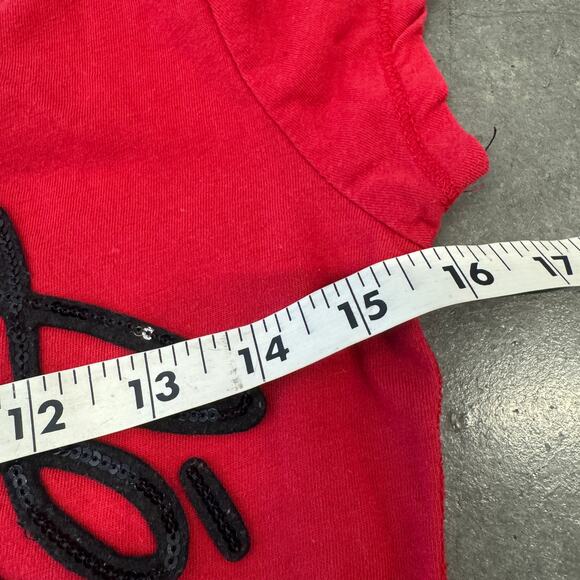 Vintage Y2K Aeropostale Sequin Red Black Baby Tee Short Sleeve Medium - Picture 4 of 5